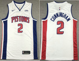Nike Detroit Pistons #2 Cade Cunningham White Game Authentic Stitched NBA jersey