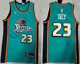 Nike Detroit Pistons #23 Jaden Ivey Throwback Green Authentic Stitched NBA Jersey