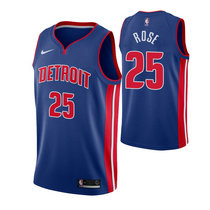 Nike Detroit Pistons #25 Derrick Rose Blue Game Authentic Stitched NBA jersey