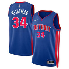 Nike Detroit Pistons #34 Bobi Klintman Blue 2024 Icon Edition Stitched Jersey