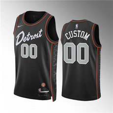 Nike Detroit Pistons Custom 2024 Black City Stitched NBA Jersey