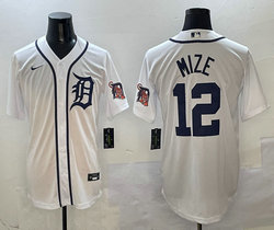 Nike Detroit Tigers #12 Casey Mize White Authentic Stitched MLB Jersey