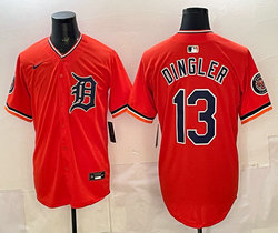 Nike Detroit Tigers #13 Dillon Dingler Orange 2026 Premier Stitched Baseball Jersey