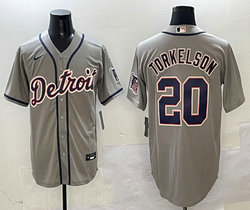 Nike Detroit Tigers #20 Spencer Torkelson Gray Authentic Stitched MLB Jersey