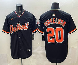 Nike Detroit Tigers #20 Spencer Torkelson Black 2026 Arm with Logo Authentic Stitched MLB Jersey