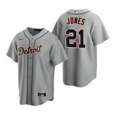 Nike Detroit Tigers #21 JaCoby Jones Gray Game Authentic Stitched MLB Jersey