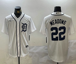 Nike Detroit Tigers #22 Parker Meadows White Game Authentic Stitched MLB Jersey