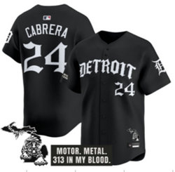 Nike Detroit Tigers #24 Miguel Cabrera Black Gothic MLB Jersey