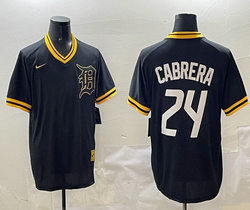Nike Detroit Tigers #24 Miguel Cabrera Black Pullover Authentic Stitched MLB Jersey