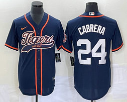 Nike Detroit Tigers #24 Miguel Cabrera Blue Joint Stitched MLB Jersey