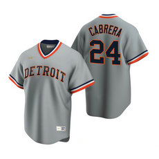 Nike Detroit Tigers #24 Miguel Cabrera Gray Cooperstown Collection Authentic Stitched MLB Jersey