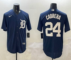 Nike Detroit Tigers #24 Miguel Cabrera Navy Authentic Stitched MLB Jersey