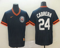 Nike Detroit Tigers #24 Miguel Cabrera Pullover Throwback Authentic stitched MLB jersey