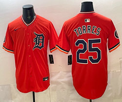 Nike Detroit Tigers #25 Gleyber Torres Orange 2026 Authentic Stitched MLB Jersey