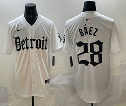 Nike Detroit Tigers #28 Javier Baez 5(V) Joint MLB Jersey