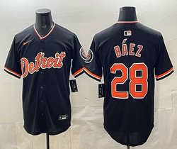 Nike Detroit Tigers #28 Javier Baez Black 2026 Arm with Logo Authentic Stitched MLB Jersey