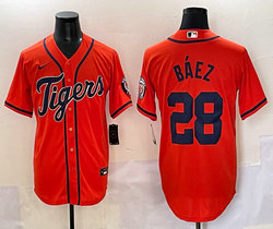Nike Detroit Tigers #28 Javier Baez Orange MLB Jersey