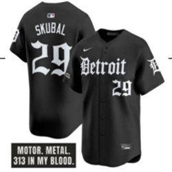 Nike Detroit Tigers #29 Tarik Skubal Black 5(V) Joint MLB Jersey