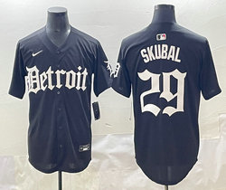 Nike Detroit Tigers #29 Tarik Skubal Black 5(V) Joint MLB Jerseys
