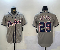 Nike Detroit Tigers #29 Tarik Skubal Gray Authentic Stitched MLB Jersey