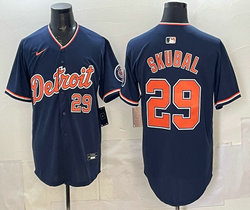 Nike Detroit Tigers #29 Tarik Skubal Navy 29 front 2026 Authentic Stitched MLB Jerseys