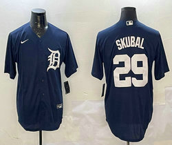 Nike Detroit Tigers #29 Tarik Skubal Navy Authentic Stitched MLB Jersey