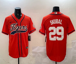 Nike Detroit Tigers #29 Tarik Skubal Orange Joint Stitched MLB Jersey