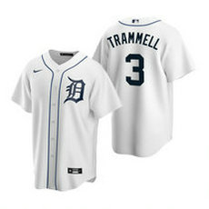 Nike Detroit Tigers #3 Alan Trammell White Game Authentic Stitched MLB Jersey