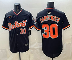 Nike Detroit Tigers #30 Kerry Carpenter Black 30 front 2026 Authentic Stitched MLB Jersey