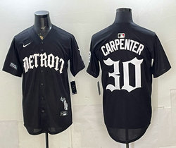 Nike Detroit Tigers #30 Kerry Carpenter Black Gothic MLB Jersey