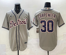 Nike Detroit Tigers #30 Kerry Carpenter Gray Authentic Stitched MLB Jersey