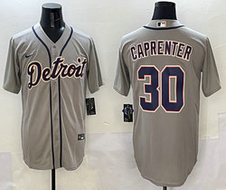 Nike Detroit Tigers #30 Kerry Carpenter Gray Authentic Stitched baseball jersey