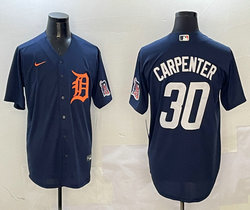 Nike Detroit Tigers #30 Kerry Carpenter Navy arm with patch Authentic Stitched MLB Jersey