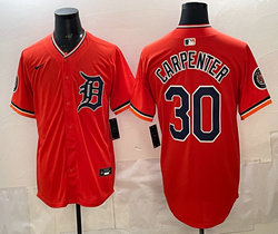 Nike Detroit Tigers #30 Kerry Carpenter Orange Arm with Logo Authentic Stitched MLB Jersey