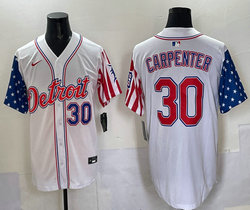 Nike Detroit Tigers #30 Kerry Carpenter White flag Red Number Joint MLB Jersey