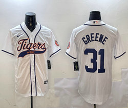 Nike Detroit Tigers #31 Riley Greene White Joint Stitched MLB Jersey