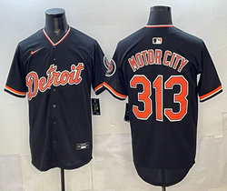 Nike Detroit Tigers #313 Motor City Black 2026 Arm with Logo Authentic Stitched MLB Jersey