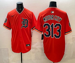 Nike Detroit Tigers #313 Motor City Orange 2026 Alternate Vapor Premier Baseball Jersey