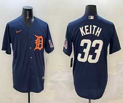 Nike Detroit Tigers #33 Colt Keith Navy arm with patch Authentic Stitched MLB Jersey