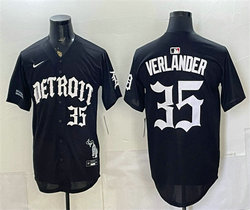 Nike Detroit Tigers #35 Justin Verlander 2026 Black Motor Gothic Edition Vapor Premier Jersey