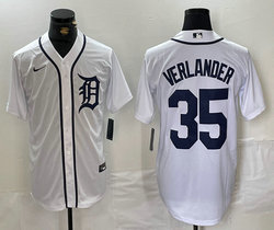 Nike Detroit Tigers #35 Justin Verlander White Game Authentic Stitched MLB Jersey