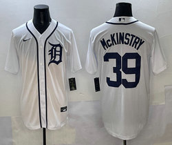 Nike Detroit Tigers #39 Zach McKinstry White Authentic Stitched MLB Jersey