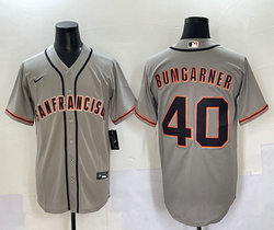 Nike Detroit Tigers #40 Madison Bumgarner Gray Authentic Stitched MLB Jersey