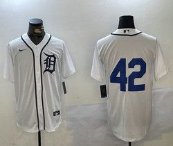 Nike Detroit Tigers #42 White Game Authentic Stitched MLB Jersey