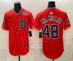 Nike Detroit Tigers #48 Mr. Miller Orange 2026 USA 250 Patch Stitched MLB Jersey