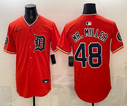 Nike Detroit Tigers #48 Mr. Miller Orange Stitched MLB Jersey