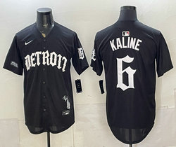 Nike Detroit Tigers #6 Al Kaline Black Gothic MLB Jersey