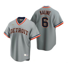 Nike Detroit Tigers #6 Al Kaline Gray Cooperstown Collection Authentic Stitched MLB Jersey