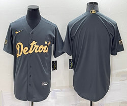 Nike Detroit Tigers Blank Charcoal 2022 All Star Authentic Stitched MLB Jersey