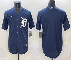 Nike Detroit Tigers Blank Navy Blue Game Authentic Stitched MLB Jersey